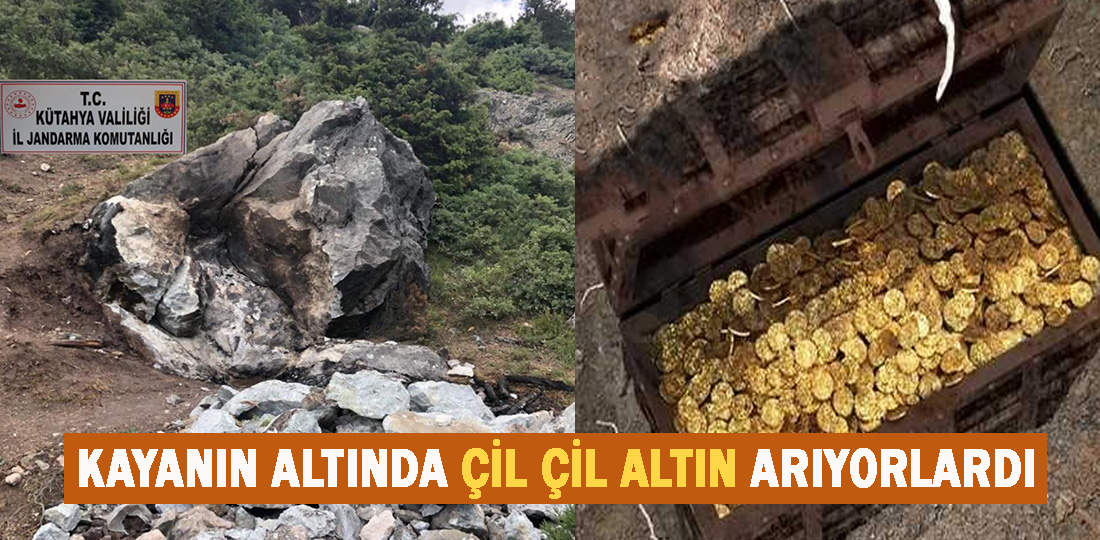 Kayanın altında define arayan 2 kişi yakalandı