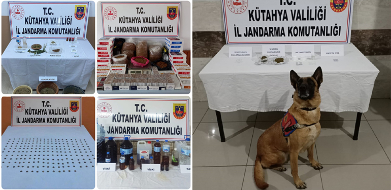 Jandarma Kütahya’da uyuşturucu ve kaçakçılık operasyonları yaptı