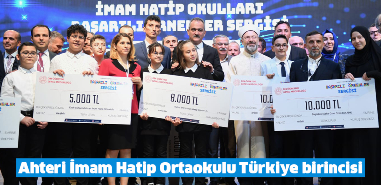 Kütahya Ahteri İmam Hatip Ortaokulu Türkiye birincisi oldu