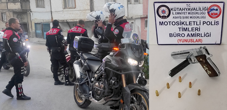 Kütahya’da polisin durdurduğu araçta silah yakalandı