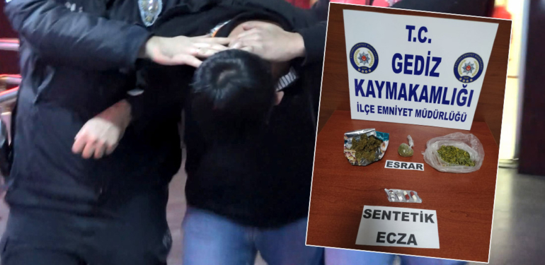 Kütahya’da 19 yaşındaki bir zanlı uyuşturucu ile yakalandı