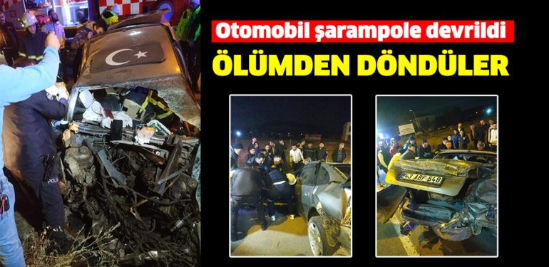 Otomobil şarampole devrildi, 2 yaralı
