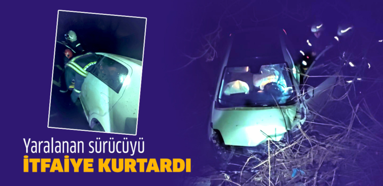 Kütahya’da otomobil şarampole devrildi: 1 yaralı