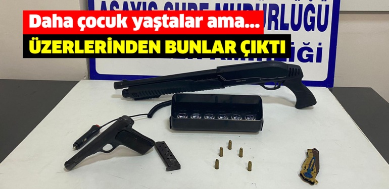 Kütahya’da tabanca ve tüfekle yakalanan çocuklar, dehşete düşürdü