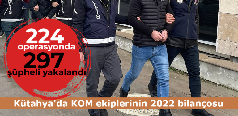 Kütahya’da KOM polisi geçen yıl 224 operasyon yaptı