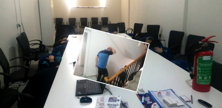 Afet farkındalık eğitimi ve deprem tatbikatı yapıldı