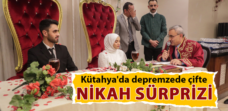 Depremzede Zehra Aktaş polis memuru nişanlısıyla Kütahya’da evlendi