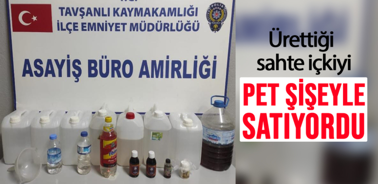 Kütahya’da sahte içki üreten şüpheli yakalandı