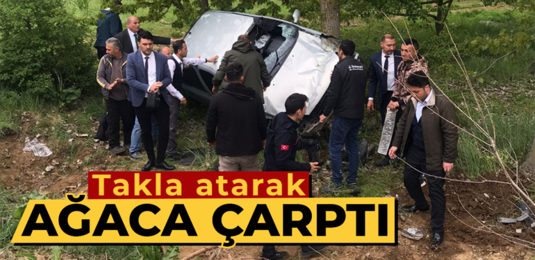 Kütahya’da takla atan otomobilin kadın sürücüsü yaralandı