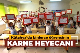Kütahya'da öğrenciler karne heyecanı yaşadı