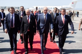 TBMM Başkanı Kurtulmuş'a, KKTC'de Erbaş eşlik ediyor