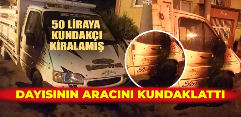Miras meselesi yüzünden dayısının kamyonetini kundaklattı