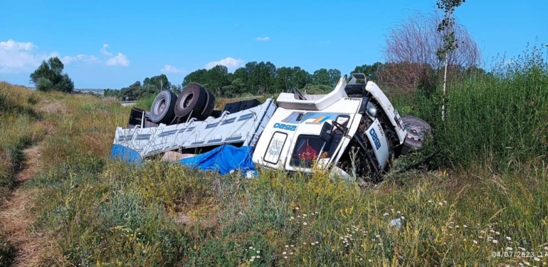 Kütahya’da kamyon kazası : 1 yaralı