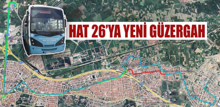 Kütahya’da hat 26’ya yeni güzergâh
