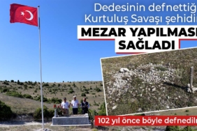 Kütahya'da Şehidin mezarı yaptırıldı, Türk bayrağı dikildi