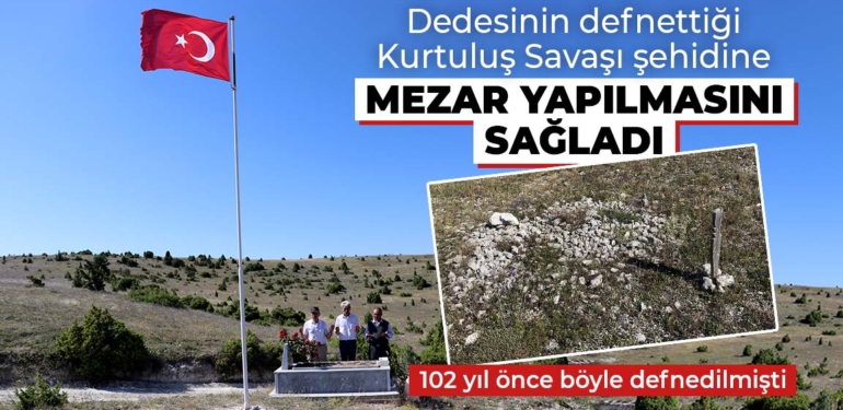Kütahya’da Kurtuluş Savaşı Şehidine mezar yaptırıldı