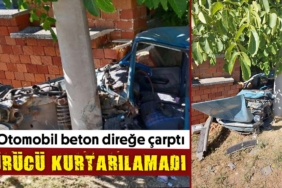 Kütahya'da otomobil beton direğe çarptı: 1 ölü