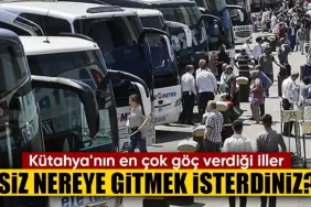 Kütahya'dan en çok göç verilen iller