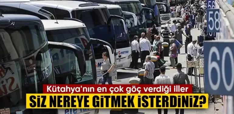 Kütahya’dan en çok göç verilen iller