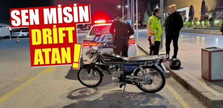 Motosikletle drift yapan gençlere rekor ceza!