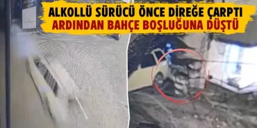 Kütahya'da alkollü sürücünün kaza anları kameraya yansıdı