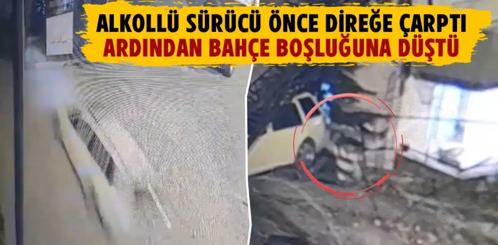 Kütahya'da alkollü sürücünün kaza anları kameraya yansıdı