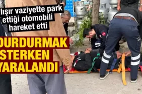 Kütahyada hareket eden aracını durdurmaya çalışırken yaralandı