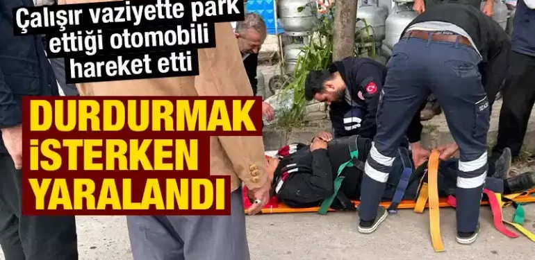 Hareket Eden Araç Durmaya Çalışırken Yaraladı