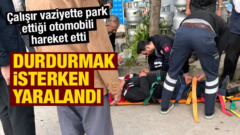 Kütahyada hareket eden aracını durdurmaya çalışırken yaralandı