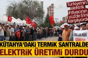 Kütahya'da termik santralde iş bırakma eylemi