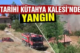 Tarihi Kütahya Kalesi’nde yangın çıktı