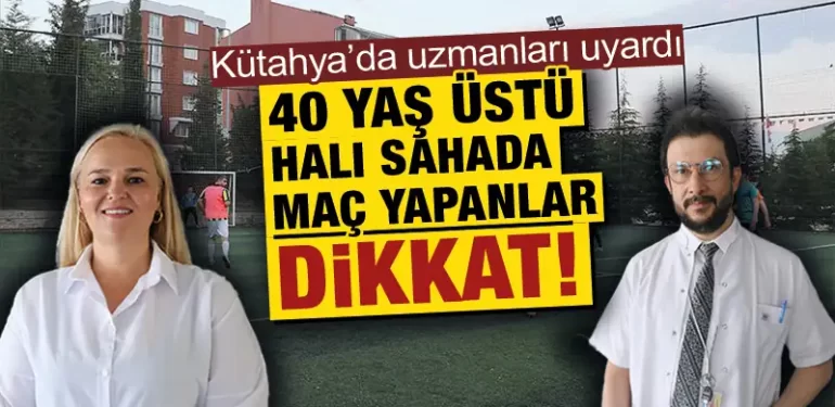 Kütahya’da ileri yaştakiler halı sahada maç yaparken dikkat
