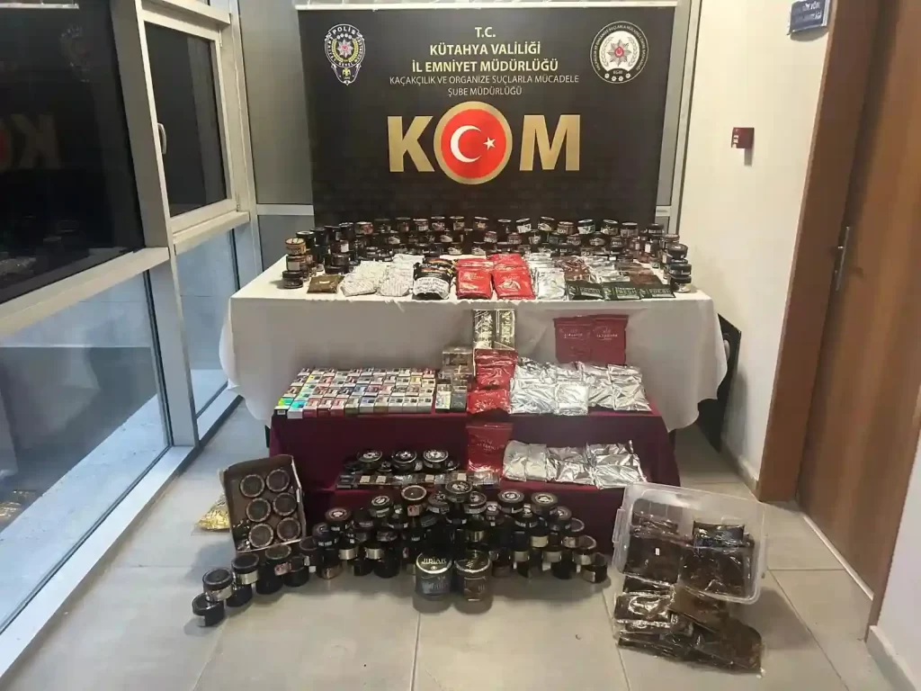 Kütahya’da 116 kilo nargile tütünü yakalandı