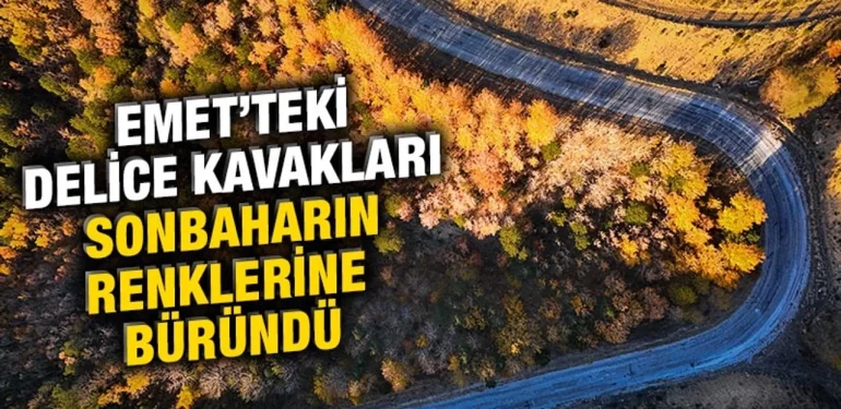 Kütahya Emet’te delice kavakları sonbahar renkleriyle büyülüyor