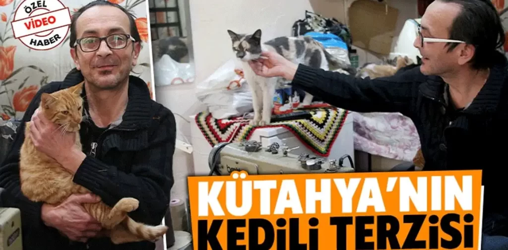 Kütahya’nın kedili terzisi: 11 kediyle meslektaş oldu