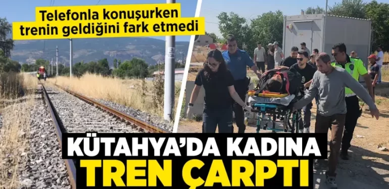 Kütahya’da trenin çarptığı kadın yaralandı