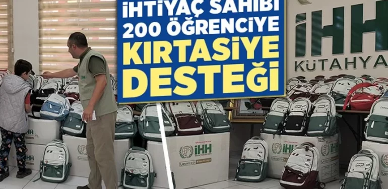 Kütahya İHH’dan 200 öğrenciye kırtasiye yardımı