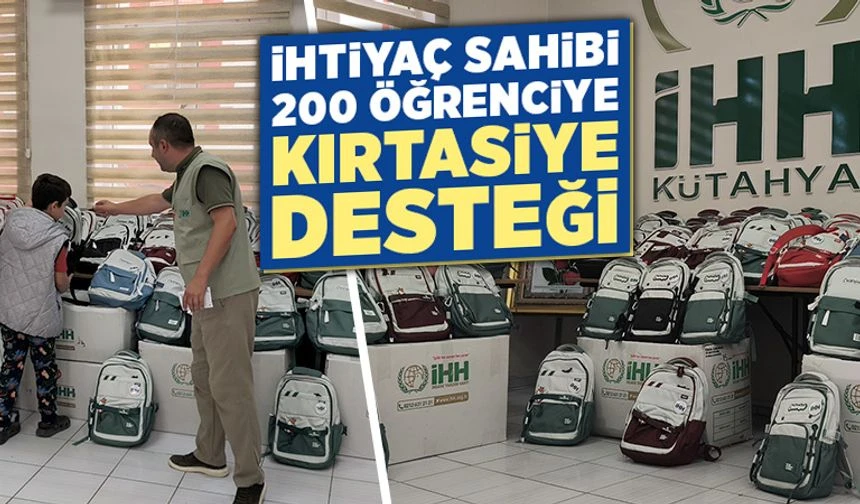 Kütahya İHH’dan 200 öğrenciye kırtasiye yardımı